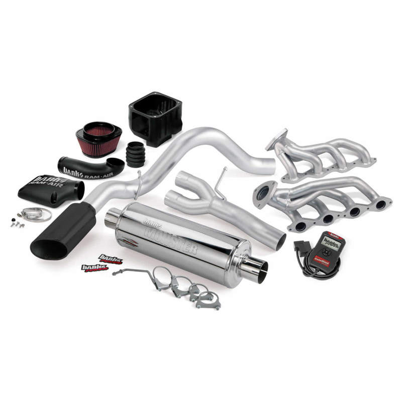 Chevrolet 1500 Performance Package - Banks Power - PowerPack System - SS Single Exhaust w/ Black Tip - Black - 2002